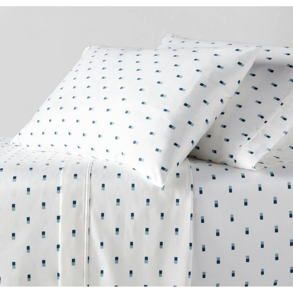 Queen 400 Thread Count Performance SheetSet Blue IKAT - Threshold NEW